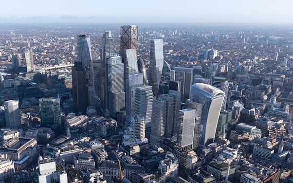 Proposed towers of London's Square Mile. (Image source: City of London Corporation. Reference: Telegraph.co.uk – ‘Desire for non-stop construction’ threatens historic London, 13 Nov 2023.)